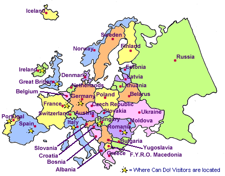Labeled World  on Labeled Map Of Europe With A Star Marking Countries Where Can Do
