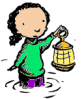 girl holding lantern